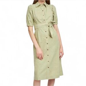 Elegant NWT En Saison Green Button-Down Dress